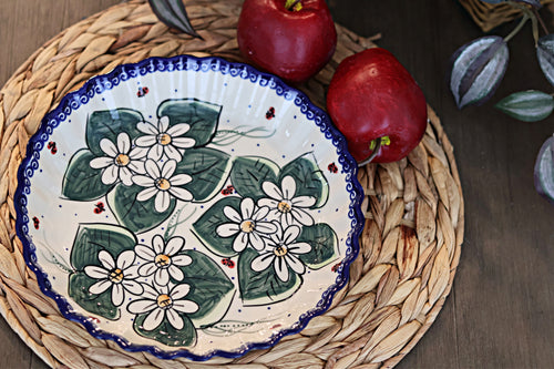 Ladybug Pie Plate Polish Pottery