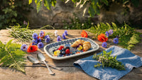 Garden Butterfly Small Rectangular Serving Platter Polish Pottery