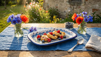 Garden Tulip Small Rectangular Serving Platter Polish Pottery