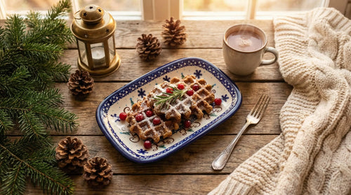 Noel Nights Small Rectangular Serving Platter Polish Pottery