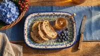 Garden Tulip Medium Rectangular Serving Platter Polish Pottery