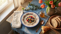 Spring Tulip Soup Plate Polish Pottery