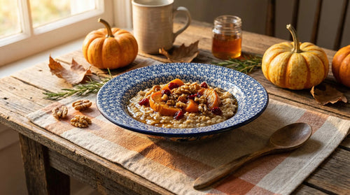 Harvest Bounty Soup Plate Polish Pottery