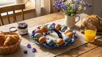 Forget Me Not Egg Plate Polish Pottery