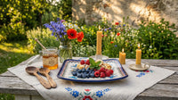 Floral Butterfly Square Dessert Plate Polish Pottery