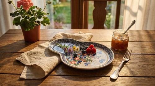 Garden Butterfly Breakfast Plate Polish Pottery