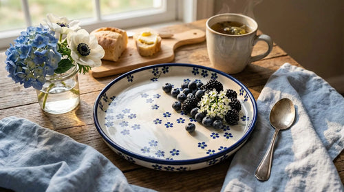 Willow Torte Plate Polish Pottery