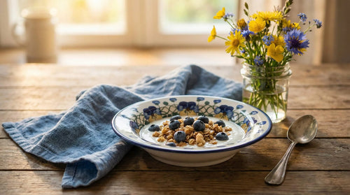 Pansies Soup Plate with Rim Polish Pottery