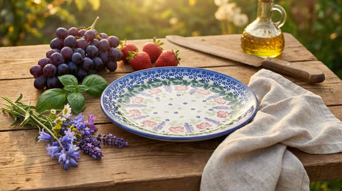 Roses Are Red Dessert Plate Polish Pottery