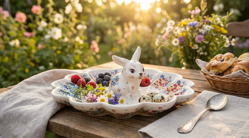 Tara Bunny Egg Plate Polish Pottery