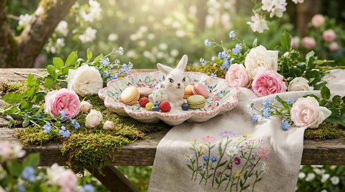 Fairy Meadow Bunny Egg Plate Polish Pottery