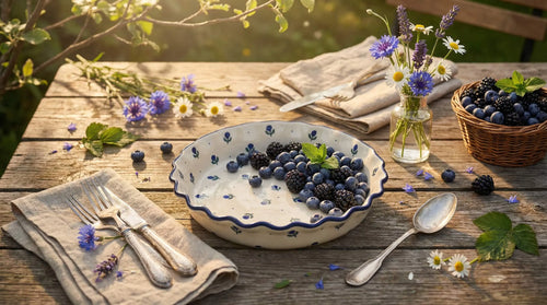 Blueberry Pie Plate Polish Pottery