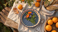 Peach Posy Pie Plate Polish Pottery