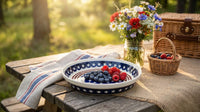 Stars & Stripes Pie Plate Polish Pottery