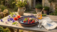 Floral Butterfly Pie Plate Polish Pottery