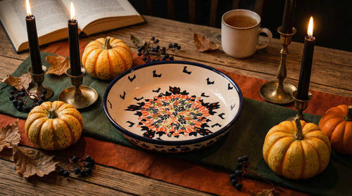 Haunted House Pie Plate Polish Pottery