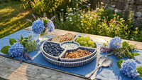 Tulip Tray with 4 Plates Polish Pottery