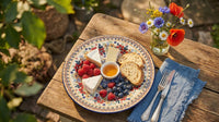 Red Daisy Soup Plate Polish Pottery