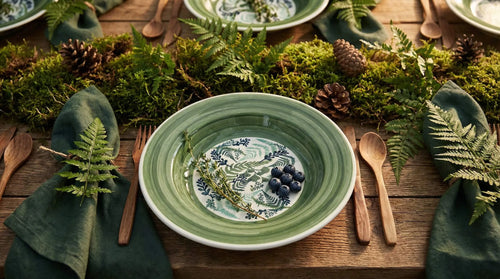 Floating Fern Soup Plate Polish Pottery