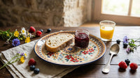 Red Daisy Lunch Plate Polish Pottery