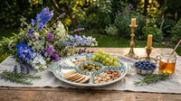 Sage Floral Chip & Dip Plate Polish Pottery