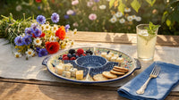 Blue Butterfly Chip & Dip Plate Polish Pottery