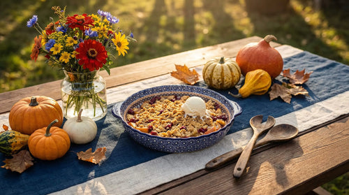 Red Daisy Pie Plate with Handles Polish Pottery