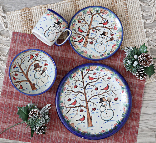 Little Snowman Coffee Mug Polish Pottery
