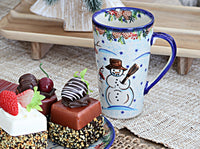 Little Snowman Large Coffee Mug Polish Pottery