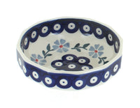 Polish Pottery Blue Violet Small Angular Bowl