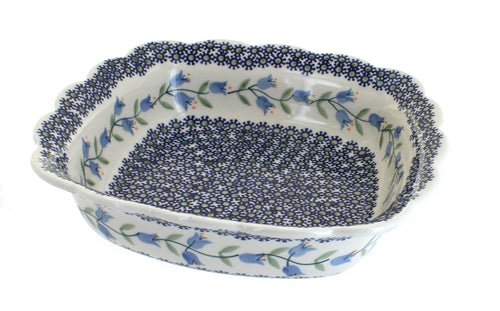Polish Pottery Tulip Small Square Serving Dish