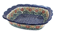 Polish Pottery Garden Bouquet Small Square Serving Dish