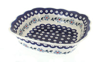 Polish Pottery Blue Violet Small Square Serving Dish