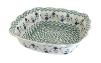 Polish Pottery Sage Floral Small Square Serving Dish