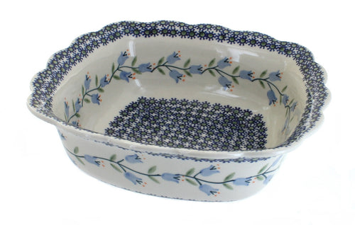 Polish Pottery Tulip Medium Square Serving Dish