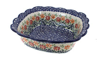 Polish Pottery Garden Bouquet Medium Square Serving Dish