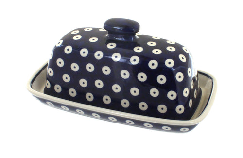 Polish Pottery Dots Butter Dish