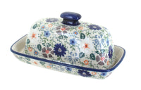 Polish Pottery Carnival Butter Dish