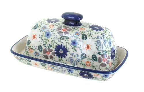 Polish Pottery Carnival Butter Dish