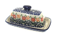 Polish Pottery Garden Bouquet Butter Dish