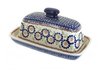 Polish Pottery Peach Blossom Butter Dish