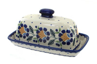Polish Pottery Sunflower Butter Dish