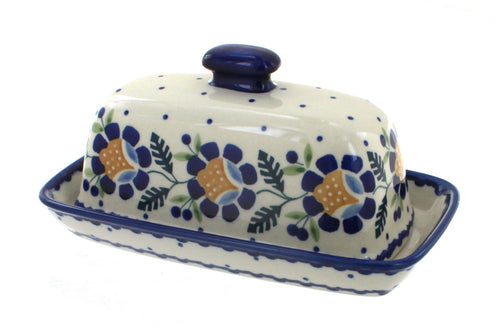 Polish Pottery Sunflower Butter Dish