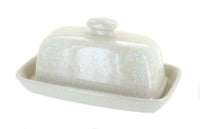Polish Pottery White Lace Butter Dish