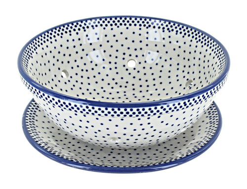 Polish Pottery Small Dots Berry Bowl With Plate