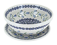 Polish Pottery Tulip Berry Bowl With Plate