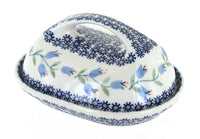 Polish Pottery Tulip Butter Dish with Handle