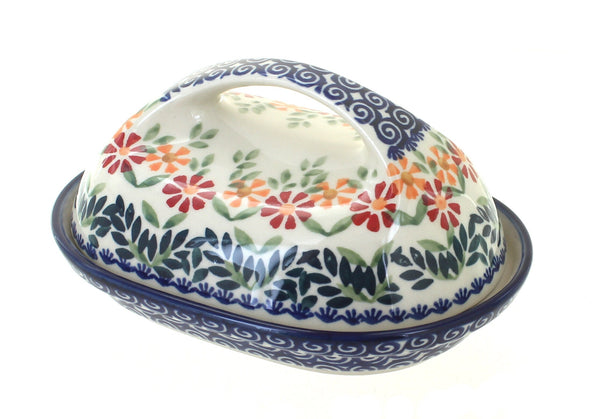 Garden Bouquet Butter Dish with Handle