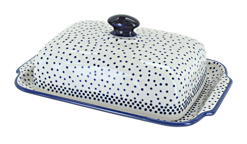 Polish Pottery Small Dots Large Butter Dish