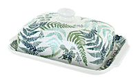 Polish Pottery Woodland Fern Large Butter Dish